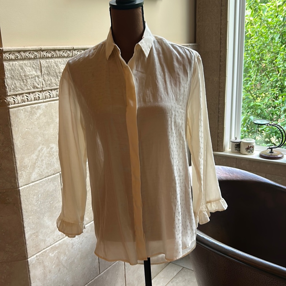IRO Jeans Sz 34 Crème Open Back Blouse